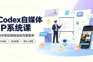 (19258期)Codex自媒体IP系统课:IP诊断/热点抓取/IP蒸馏 Skill,爆款复刻数字人多平台自动发布教程