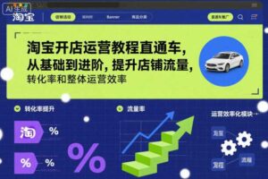 淘宝开店运营教程直通车，从基础到进阶，提升店铺流量，转化率和整体运营效率（更新26年07月11日）