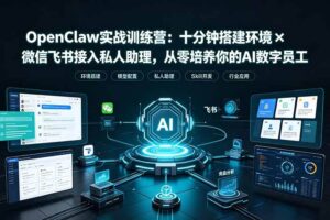 (19287期)OpenClaw实战特训营:十分钟搭建环境×微信飞书接入私人助理,从零培养你的AI数字员工