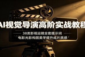 AI视觉导演高阶实战教程:38类影视运镜全套提示词,电影光影构图美学提升成片质感