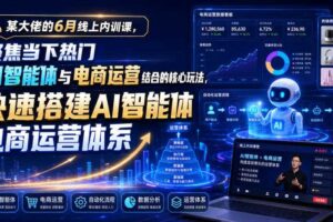 某大佬的6月线上内训课,聚焦当下热门AI智能体与电商运营结合的核心玩法,快速搭建AI智能体电商运营体系