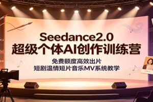 Seedance2.0超级个体AI创作训练营:免费额度高效出片,短剧温情短片音乐MV系统教学