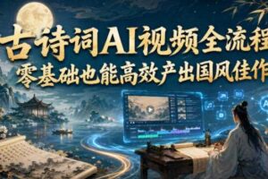 古诗词AI视频全流程,零基础也能高效产出国风佳作