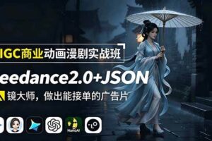 (19350期)AIGC商业动画漫剧实战班-更新:Seedance2.0+JSON分镜大师,做出能接单的广告片
