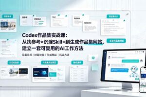 (19361期)Codex作品集实战课:从找参考×沉淀Skill×到生成作品集网站,建立一套可复用的AI工作方法