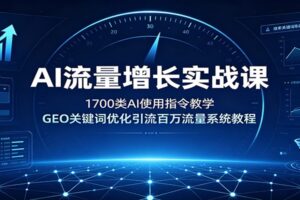 AI流量增长实战课:1700类AI使用指令教学,GEO关键词优化引流百万流量系统教程