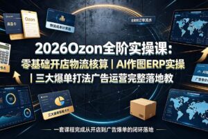 (19400期)2026Ozon全阶实操课:零基础开店物流核算|AI作图ERP实操|三大爆单打法广告运营完整落地教程