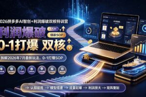 (19391期)2026拼多多AI智创+利润爆破双核特训营-更新:拆解2026年7月最新玩法,0-1打爆SOP