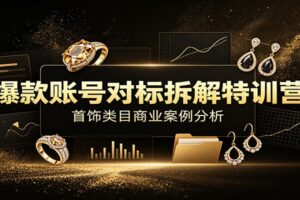 爆款账号对标拆解特训营:首饰类目商业案例分析,配套完整资料内容