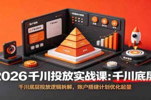 2026千川投放实战课:千川底层投放逻辑拆解,账户搭建计划优化起量