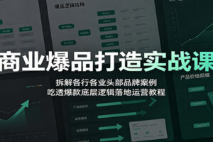商业爆品打造实战课:拆解各行各业头部品牌案例,吃透爆款底层逻辑落地运营教程
