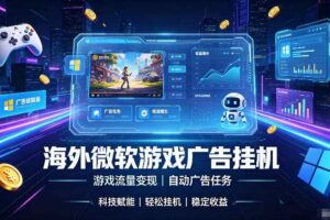 海外游戏广告自动挂G,轻资产海外副业风口,单设备稳定产出500+【揭秘】