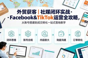 (19526期)外贸获客|社媒闭环实战·Facebook&TikTok运营全攻略,从账号搭建到成交转化一站式落地教学