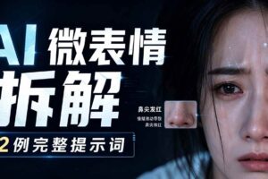 (19629期)AI微表情拆解提示词合集,精准调控AI角色表情,告别塑料感、AI面瘫脸。