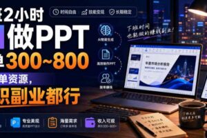 下班2小时AI做PPT,一单300~800,附接单资源,全职副业都行【揭秘】