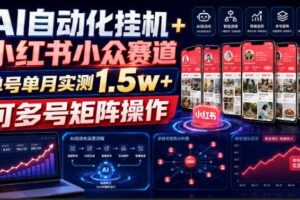 AI自动化挂G+小红书小众赛道,单号单月实测1.5w+,可多号矩阵操作【揭秘】