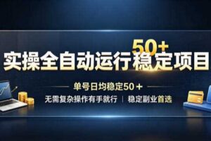 实操全自动运行稳定项目,单号日均稳定50+,无需复杂操作有手就行,稳定副业首选【揭秘】