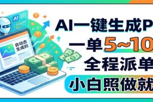 AI一键生成PPT,一单5~10张,全程派单,小白照做就赚