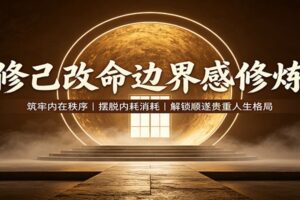 修己改命边界感修炼:筑牢内在秩序,摆脱内耗消耗,解锁顺遂贵重人生格局