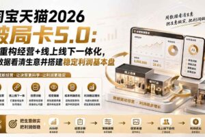 (19748期)淘宝天猫2026破局卡5.0:AI重构经营+线上线下一体化,用数据看清生意并搭建稳定利润基本盘