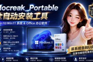 Mocreak全自动安装office和win10、win11系统，告别U盘装系统，使用安全可靠
