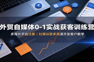 外贸自媒体0-1实战获客训练营:多海外平台注册,社媒谷歌多渠道开发客户教学