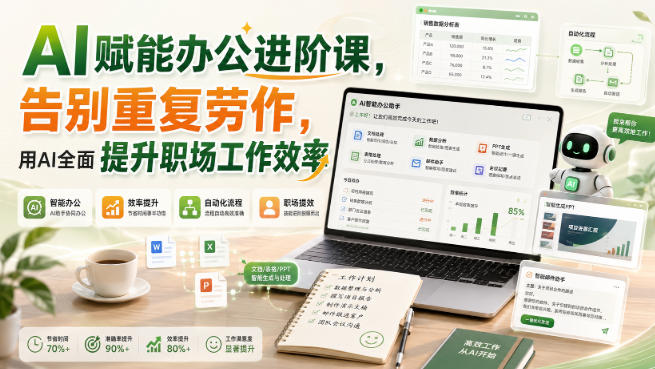AI赋能办公进阶课,告别重复劳作,用AI全面提升职场工作效率