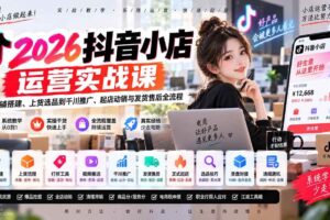 (20568期)2026抖音小店运营实战课|从店铺搭建、上货选品到千川推广、起店动销与发货售后全流程
