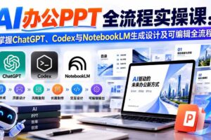 (20660期)【无水印】AI办公PPT全流程实操课: 掌握ChatGPT、Codex与NotebookLM生成设计及可编辑全流程