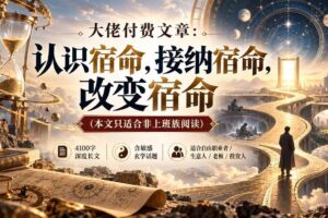 (20673期)【无水印】大佬付费文章:认识宿命,接纳宿命,改变宿命(本文只适合非上班族阅读)