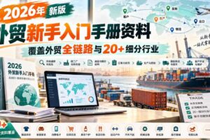 2026年新版外贸新手入门手册资料,覆盖外贸全链路与20+细分行业