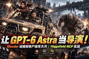 (20762期)【无水印】让 GPT-6 Astra 当导演!Blender 运镜到丧尸追车大片|Higgsfield MCP 实战