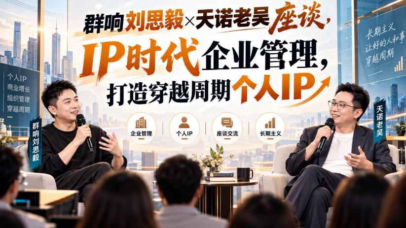 群响刘思毅×天诺老吴座谈,IP时代企业管理,打造穿越周期个人IP