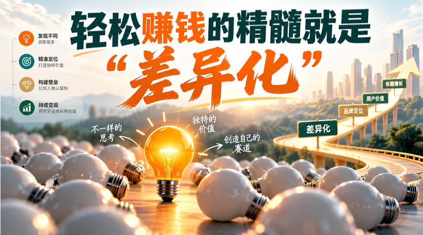 某公众号付费文章:轻松賺钱的精髓就是“差异化”