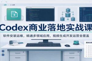 Codex商业落地实战课:软件安装运维,精通多领域应用,视频生成开发运营全覆盖