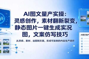 AI图文量产实操:灵感创作,素材翻新裂变,静态图片一键生成实况图,文案仿写技巧