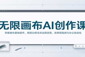 无限画布AI创作课:掌握画布基础操作,线稿白模毛坯出图改图,效果图视频与办公自动化