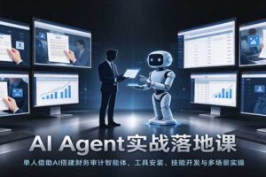AI Agent实战落地课:单人借助AI搭建财务审计智能体,工具安装、技能开发与多场景实操