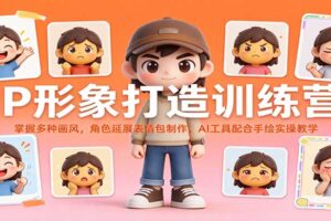 IP形象打造训练营:掌握多种画风,角色延展表情包制作,AI工具配合手绘实操教学