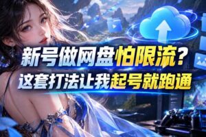 新号做网盘怕限流?这套打法让我起号就跑通,网盘项目推广的8.0版本教学