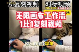 宠物带货视频复刻,无限画布工作流1比1,不用拍摄、不用布景、不用真人出镜,几分钟就能做出一条专业带货视频