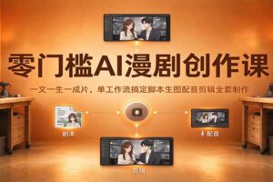零门槛AI漫剧创作课:一文一生一成片,单工作流搞定脚本生图配音剪辑全套制作