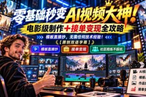 零基础秒变AI视频大神!电影级制作+接单变现全攻略,模板直接抄,无需任何技术经验!【原创双语字幕】